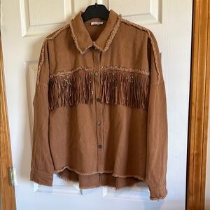Brown Fringe Jacket